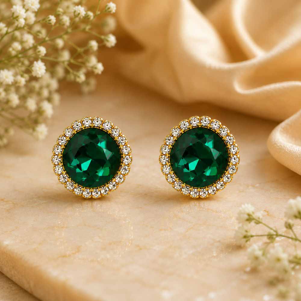 Green Stone Earrings