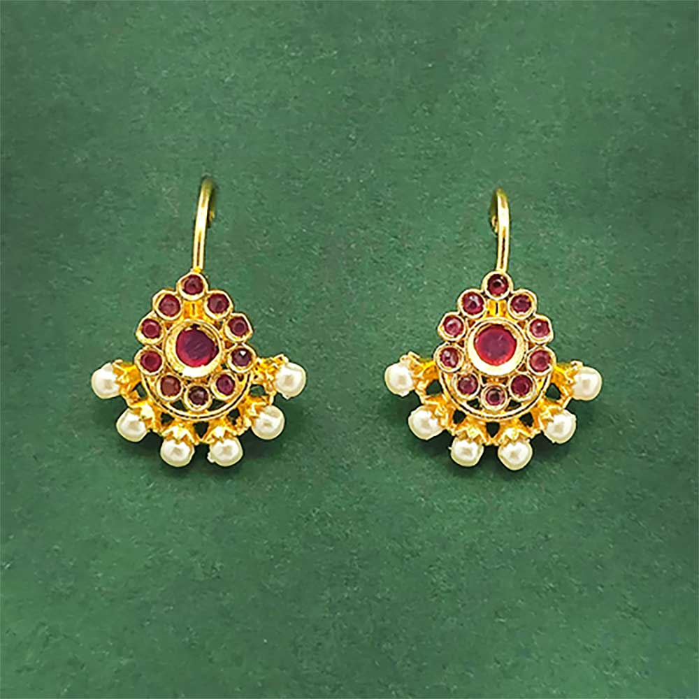Antique Pearl Earring With Gold Plating