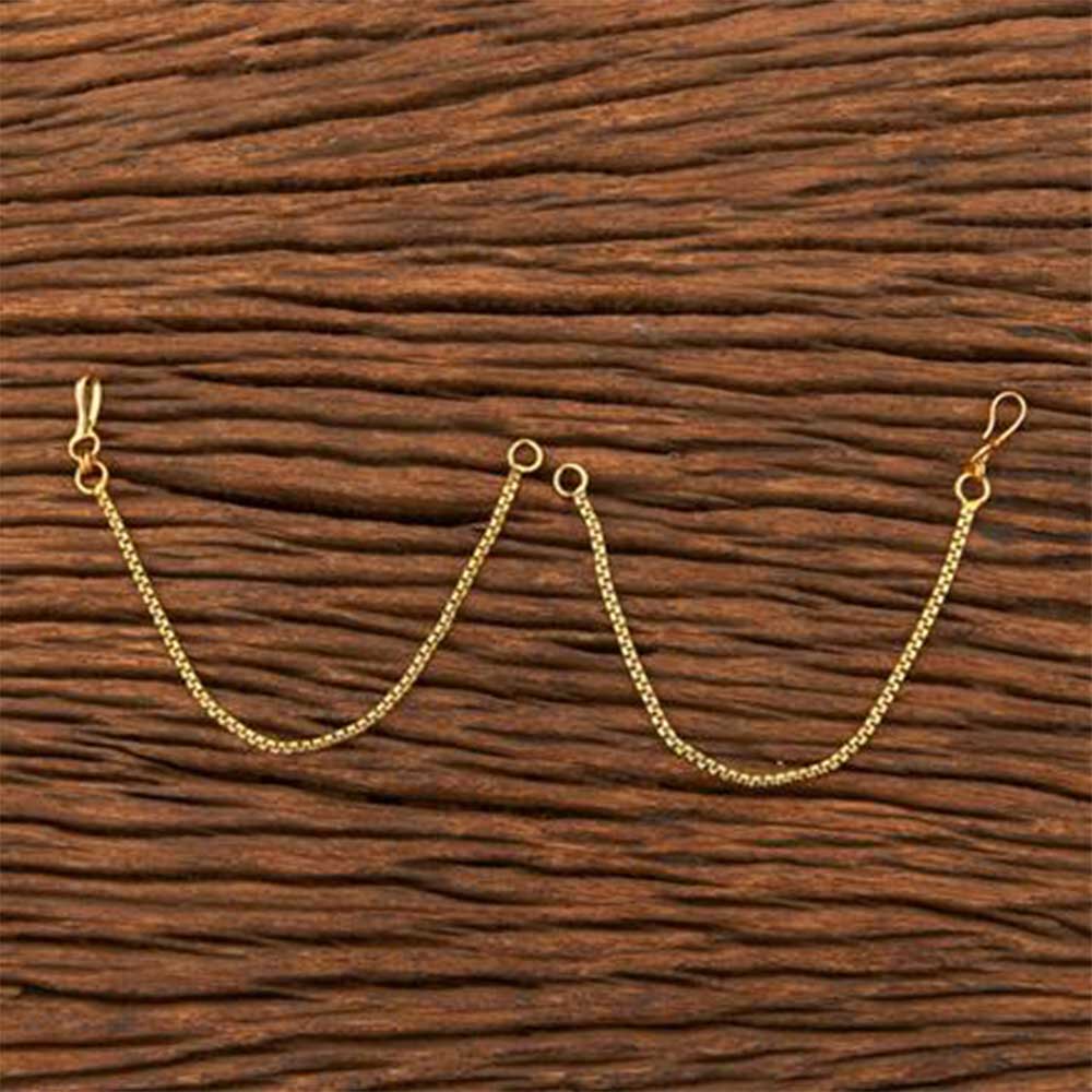 Antique Plain Gold Ear Chain With Gold Plating