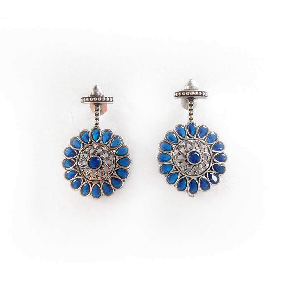 Antique Western Tribal Square Drop Earrings