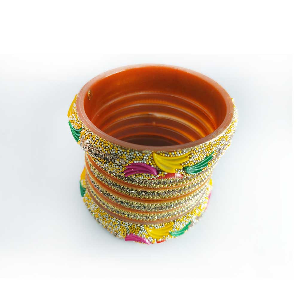 Royal Meenakari Gold Plated Chudi Set for Women