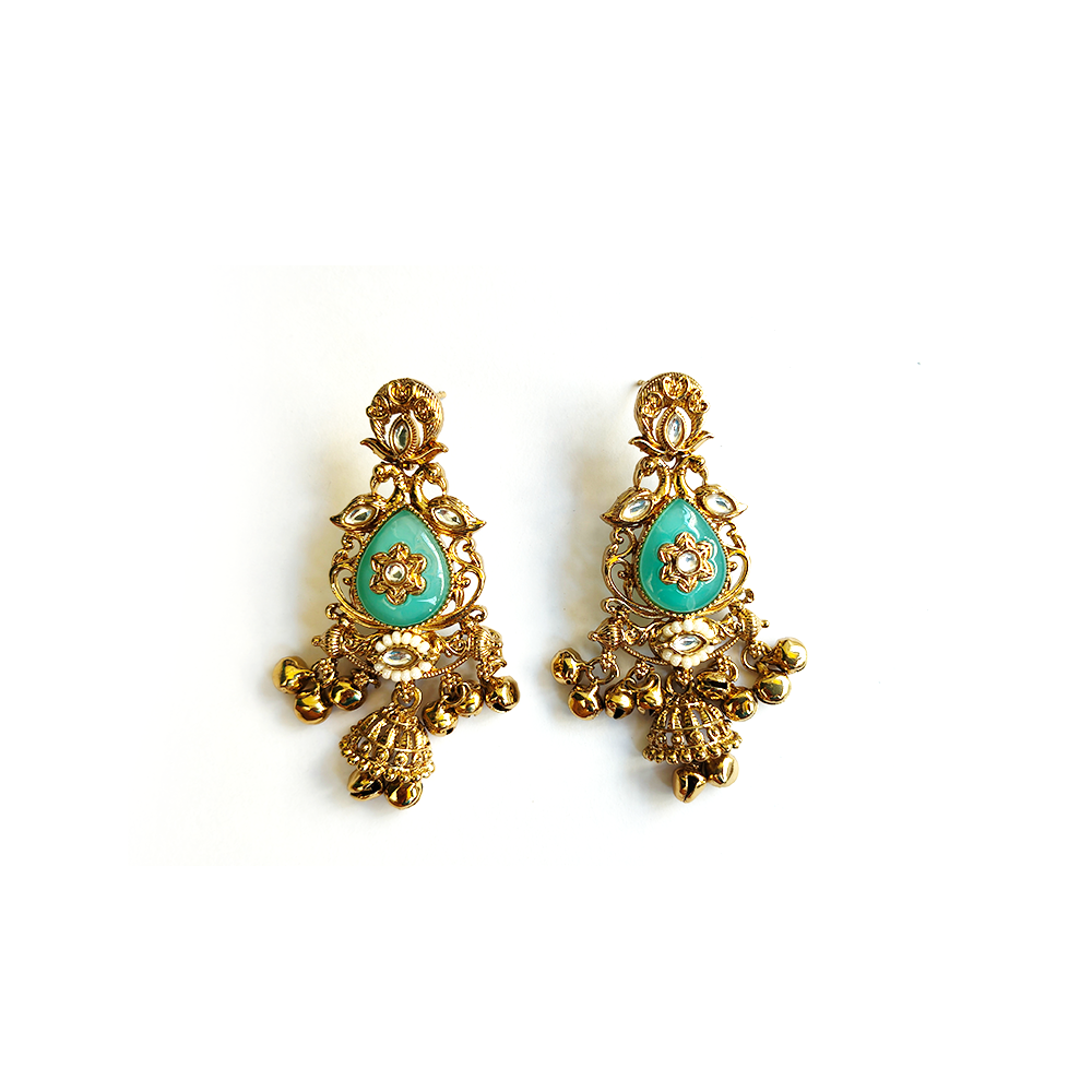 Royal Mint Kundan Drop Earrings