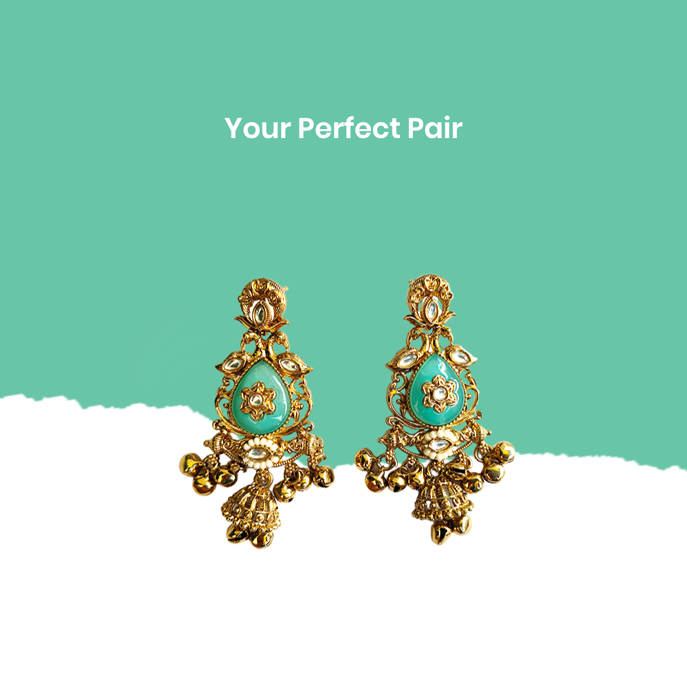 Royal Mint Kundan Drop Earrings