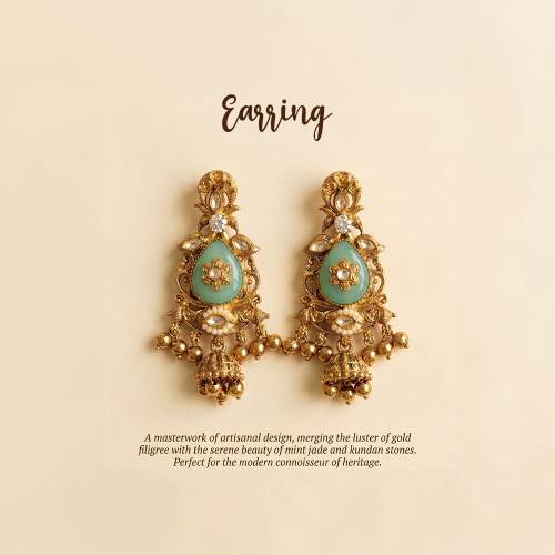 Royal Mint Kundan Drop Earrings