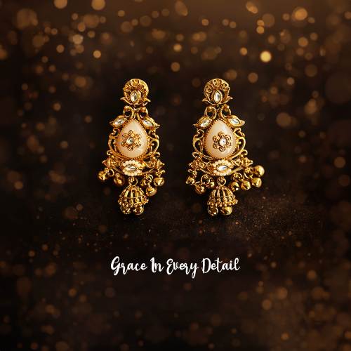Cream Elegance Drop Earrings