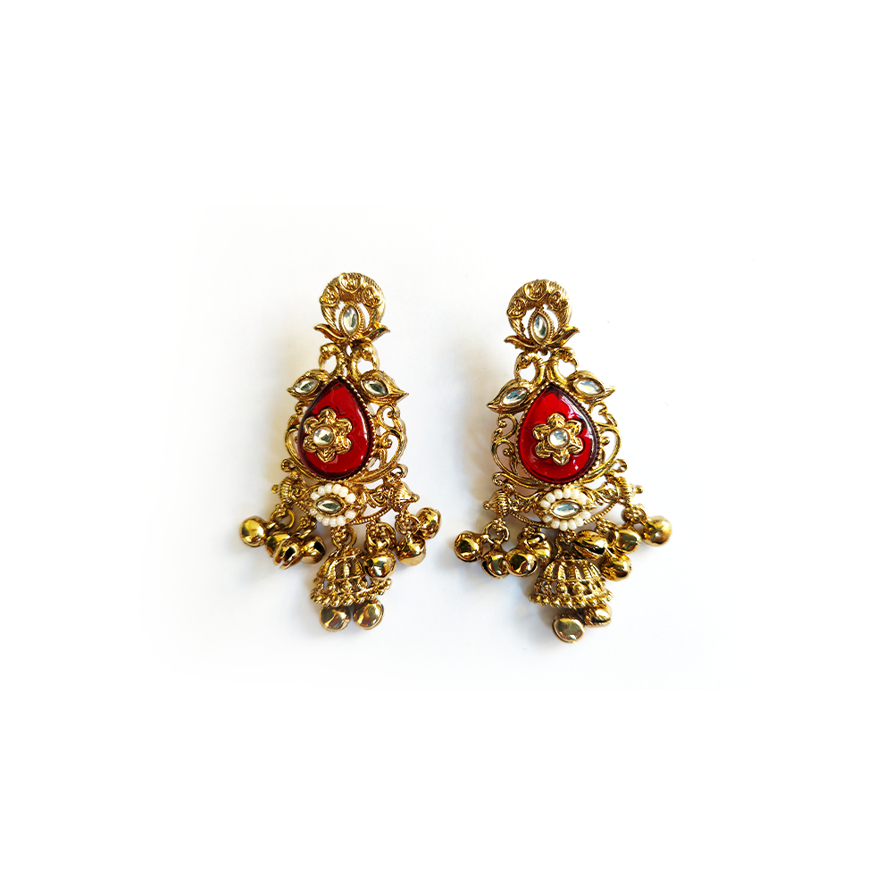 Royal Red Teardrop Earrings