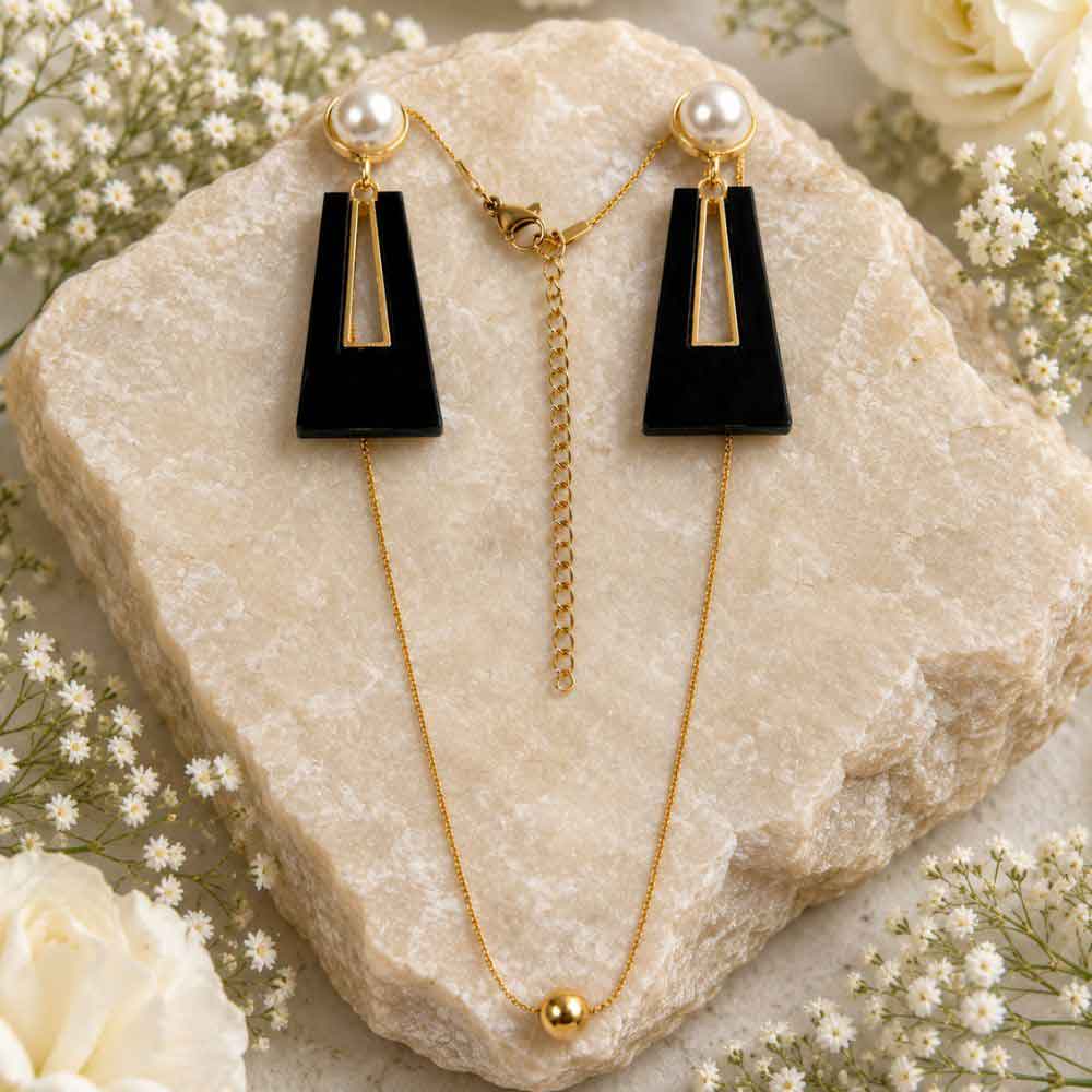 Midnight Pearl Drop Earrings